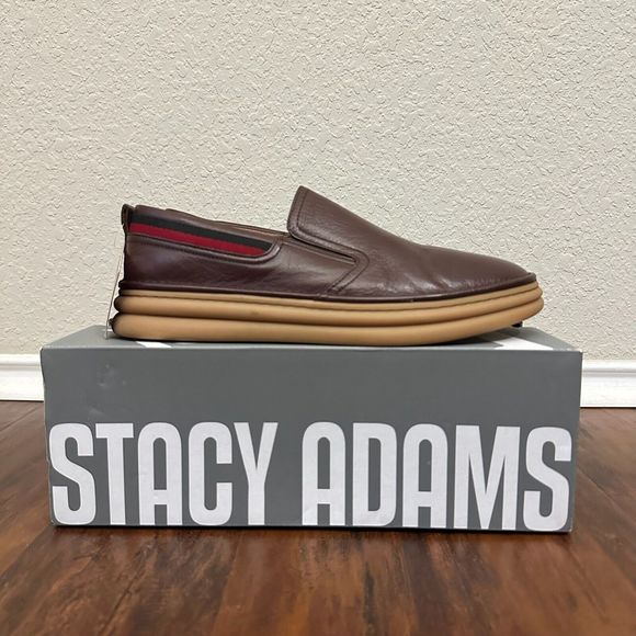 NIB STACY ADAM Delmar Slip On Fashion Sneakers in Chocolate - Picture 1 of 12